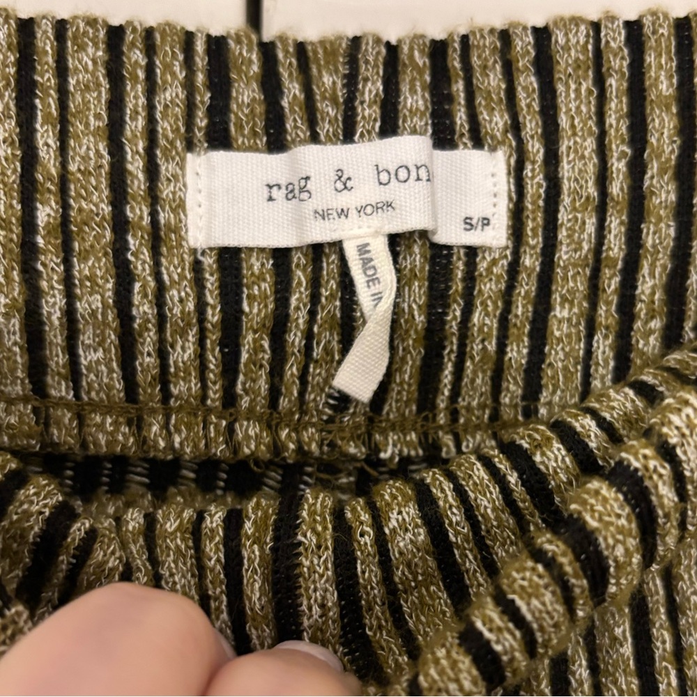 RAG & BONE Raimi Gold and Black Striped Flare Pants - Picture 9 of 12